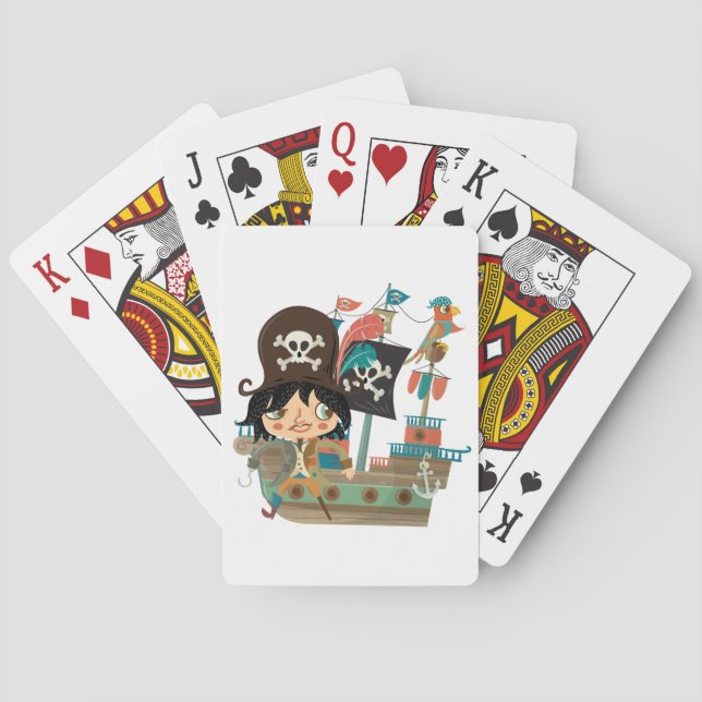 Baraja De Cartas Barco pirata y pirata (Reverso)