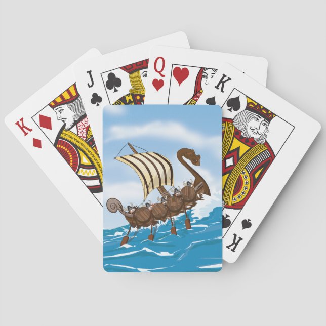 Baraja De Cartas Barco Vikingo (Reverso)