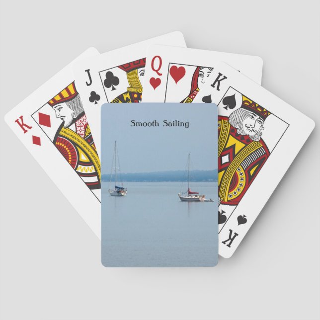 Baraja De Cartas Barcos de vela en el río (Reverso)