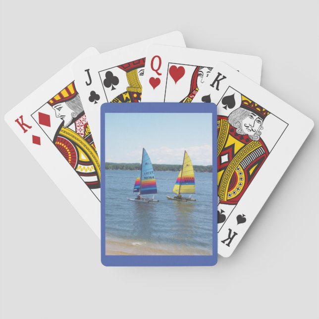 Baraja De Cartas Barcos de vela en Silver Lake  (Reverso)