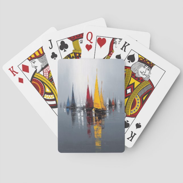 Baraja De Cartas Barcos marinos modernos (Reverso)