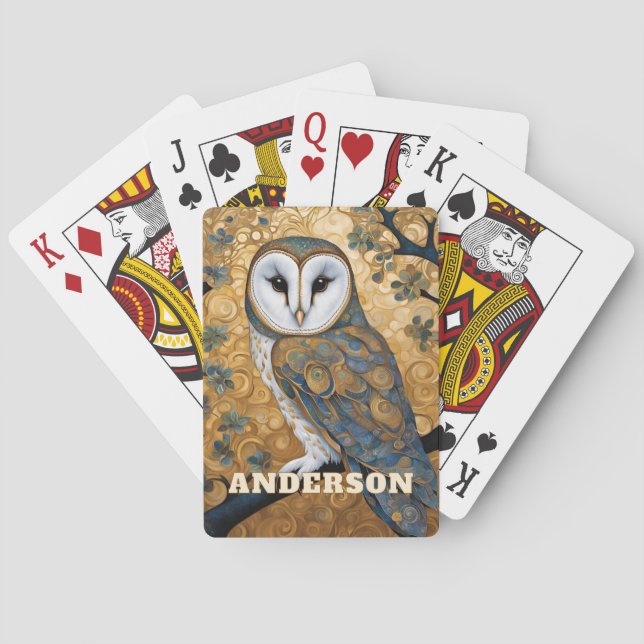 Baraja De Cartas Barn Owl Art Nouveau (Reverso)