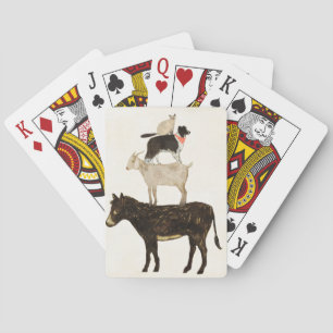 Baraja De Cartas Barnyard Buds: burro, cabra, perro, gato