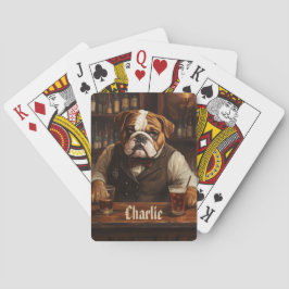 Baraja De Cartas Barrera de Bulldog de nombre personalizado