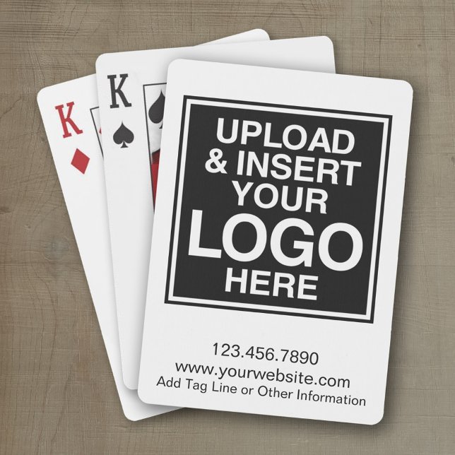 Baraja De Cartas Basic Business Logo with custom text (Add your logo to these personalized playing cards - your logo here)