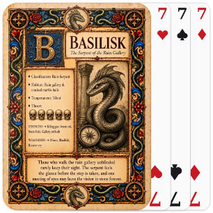 Baraja De Cartas Basilisco, Arte de Bestiario Medieval