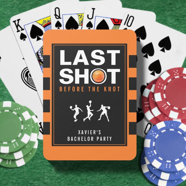 Baraja De Cartas Basketball Bachelor Party Last Shot Orange Striped (Subido por el creador)
