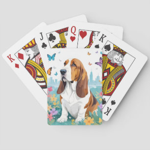 Baraja De Cartas Basset Hound Vintage Animal Nature City Street Art