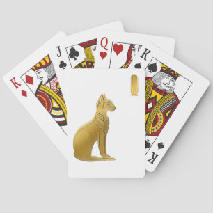 Baraja De Cartas Bastet dorado - Gato Diosa Egipcia de Protección