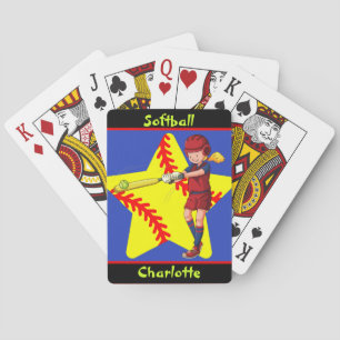 Baraja De Cartas Bateadoras Estrellas de Softbol Personalizadas