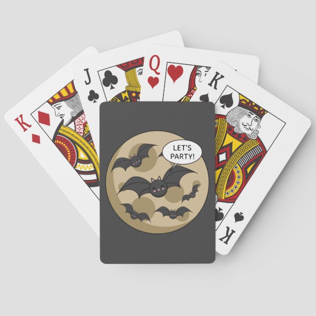 Baraja De Cartas Bats con Fiesta en plena luna (Reverso)