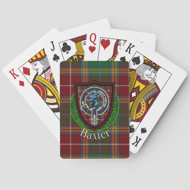 Baraja De Cartas Baxter Scottish Clan Tartan & Crest (Reverso)