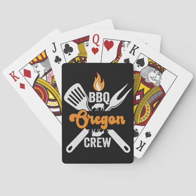 Baraja De Cartas BBQ Oregon Crew Funny Familia Estadounidense Coinc (Reverso)
