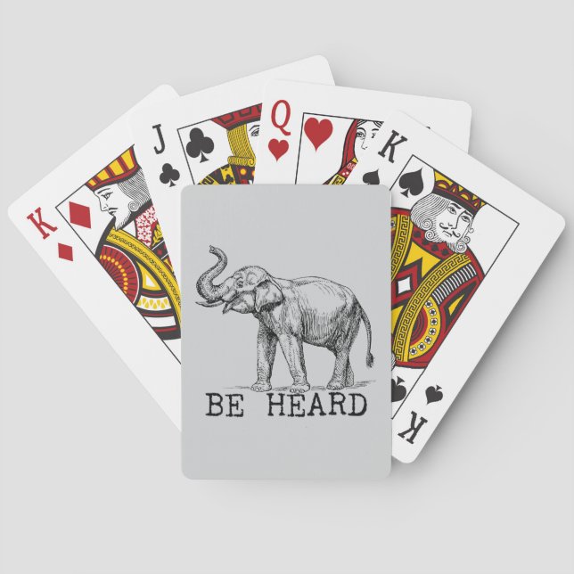 Baraja De Cartas Be Heard Cute Elephant (Reverso)