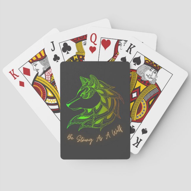 Baraja De Cartas Be Strong As A Wolf  (Reverso)