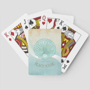 Baraja De Cartas Beach House Clam Shell Aqua Blue ID623