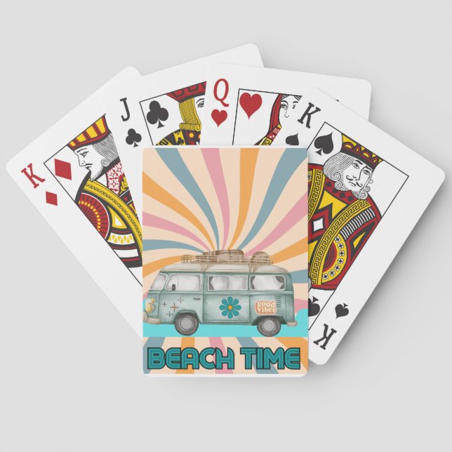 Baraja De Cartas Beach Time Retro Van Vibes (Reverso)