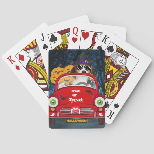 Baraja De Cartas Beagle Dog Drin Car Scary (Reverso)