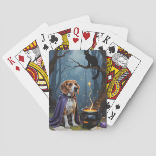 Baraja De Cartas Beagle Dog Whimsical Halloween Pintura