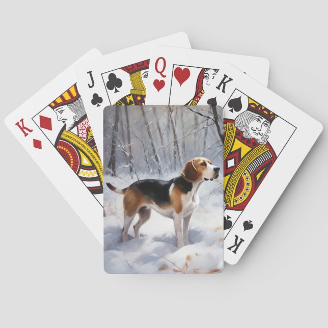 Baraja De Cartas Beagle Let It Snow Navidades (Reverso)