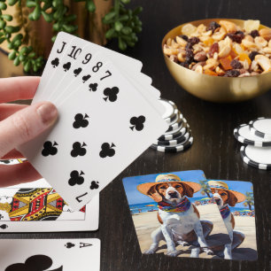 Baraja De Cartas Beagle on Beach, regalo de verano para los amantes