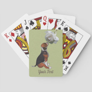 Baraja De Cartas Beagle Puppy Olor Rosa Blanca