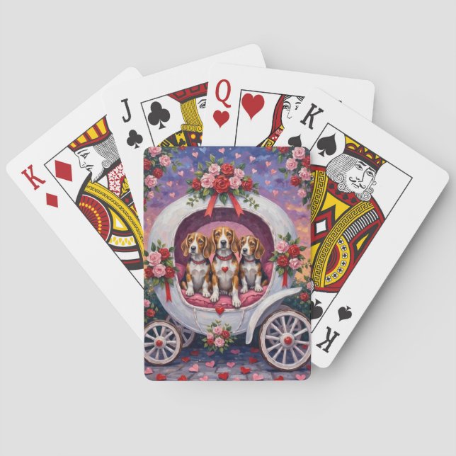 Baraja De Cartas Beagles Día de San Valentín  (Reverso)