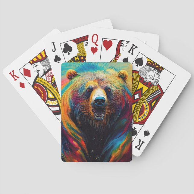 Baraja De Cartas Bear Grizzly Animal Discovery Adventure Nature Pla (Reverso)