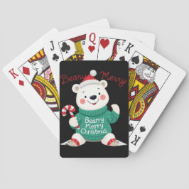 Baraja De Cartas Beary Merry Christmas Polar Bear