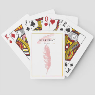 Baraja De Cartas Beautiful Pencil Drawing Pink Feather Birthday