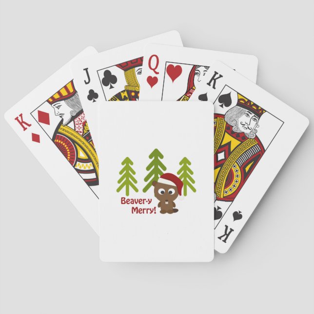 Baraja De Cartas ¡Beaver-y Merry! Navidades Beaver (Reverso)