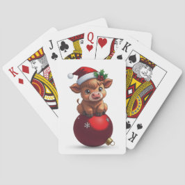 Baraja De Cartas bebé adorable de vaca highland sentado