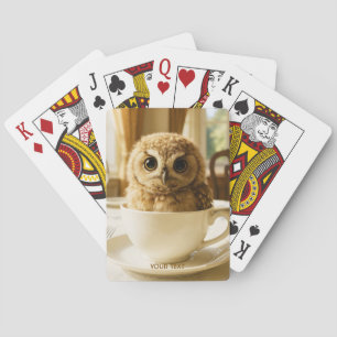 Baraja De Cartas Bebé búho de té fantástico lindo
