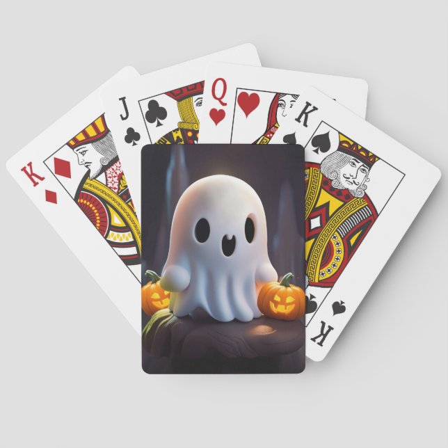 Baraja De Cartas Bebé Fantasma Típico personaje de Halloween (Reverso)
