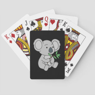 Baraja De Cartas Bebé lindo Koala con hojas de eucalipto