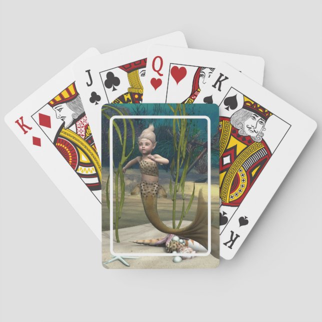 Baraja De Cartas Bebé Sirena Adorable (Reverso)