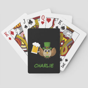 Baraja De Cartas Beber de búho San Patrick's Day   Personalizar