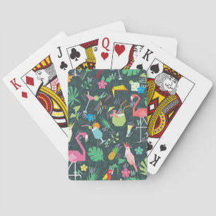 Baraja De Cartas Bebidas De Aves Tropicales: Vibrantes Sin Mar.