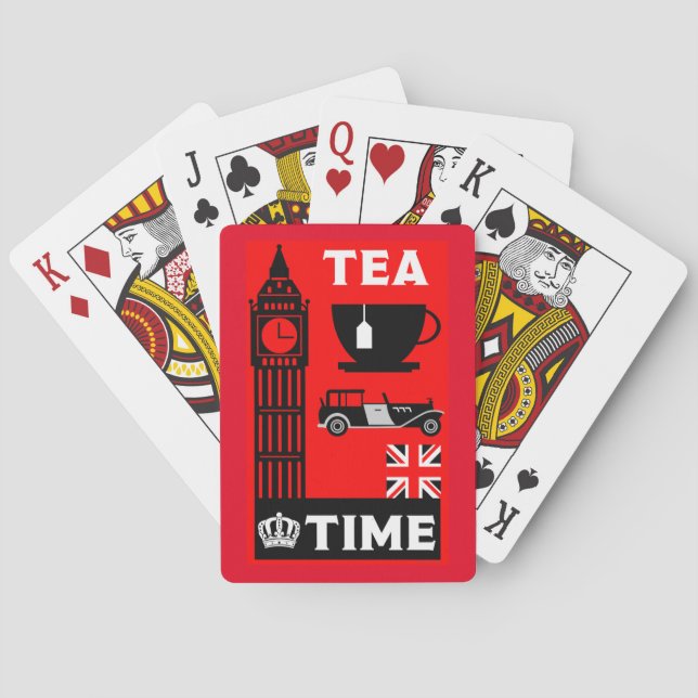 Baraja De Cartas Bebidas de té clásicas británicas (Reverso)