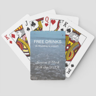Baraja De Cartas Bebidas gratis salva la fecha boda de playa agrega