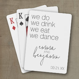 Baraja De Cartas Bebimos Baile Comida - Boda moderno