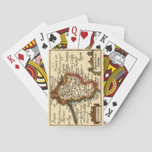 Baraja De Cartas Bedfordshire County England Mapa anticuario antigu