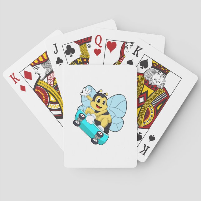 Baraja De Cartas Bee as Skater con Skateboard (Reverso)