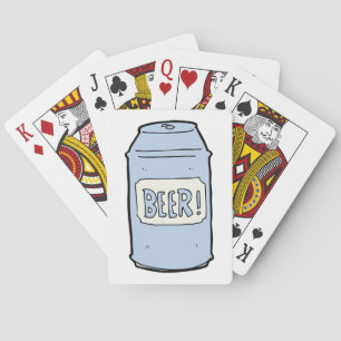 Baraja De Cartas Beer Can Ilustracion Retro Beer Lover Diseño