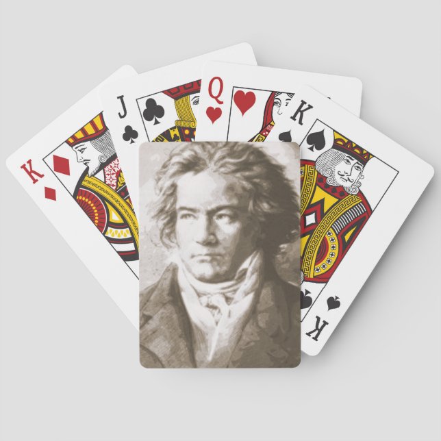 Baraja De Cartas Beethoven En Sepia (Reverso)