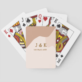 Baraja De Cartas Beige boho curvo naranja boda nombre fecha