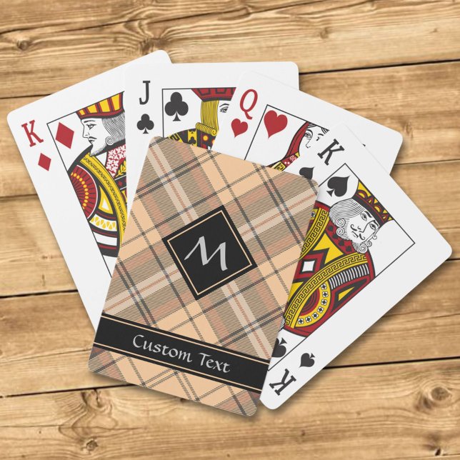 Baraja De Cartas Beige y tartán marrón (Subido por el creador)
