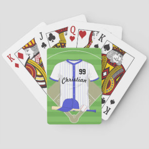 Baraja De Cartas Béisbol azul personalizado