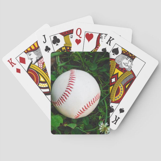 Baraja De Cartas Béisbol blanco con tintes rojos (Reverso)