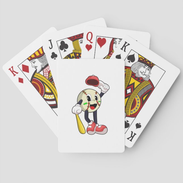 Baraja De Cartas Béisbol con bate de béisbol (Reverso)